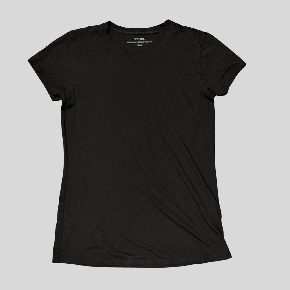 Vince Black Short Sleeve Cotton T-Shirt size Medium